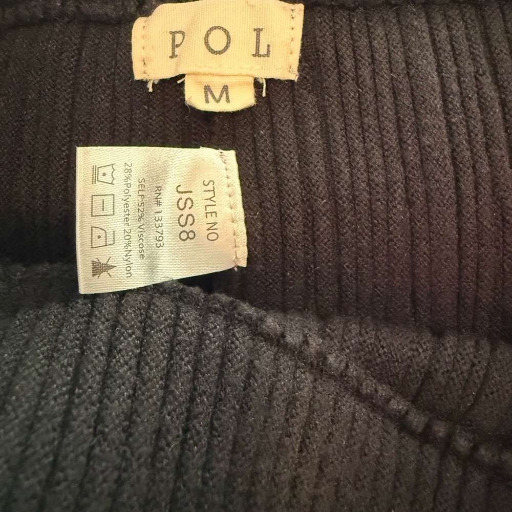POL Black Ribbed Knit Midi Skirt - Picture 4 of 5